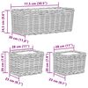 vidaXL Panier de plantation avec stockage 3 pcs Gris Rattan Kubu