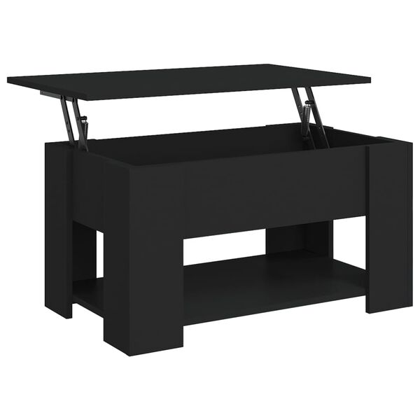 vidaXL Table basse noir 79x49x41 cm bois d'ingénierie