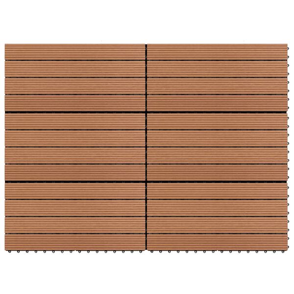 vidaXL Dalles WPC 60x30 cm 6 pcs 1m² Marron