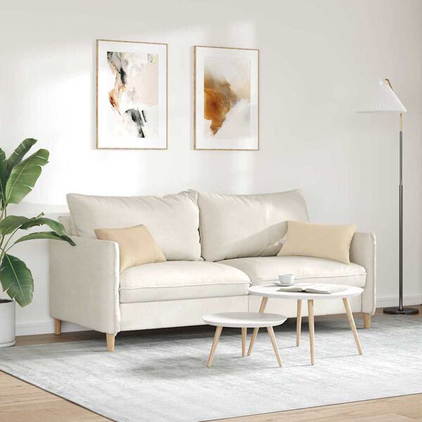 vidaXL Coussins de canap&eacute; 2 pcs Cr&egrave;me 50 x 30 cm tissu