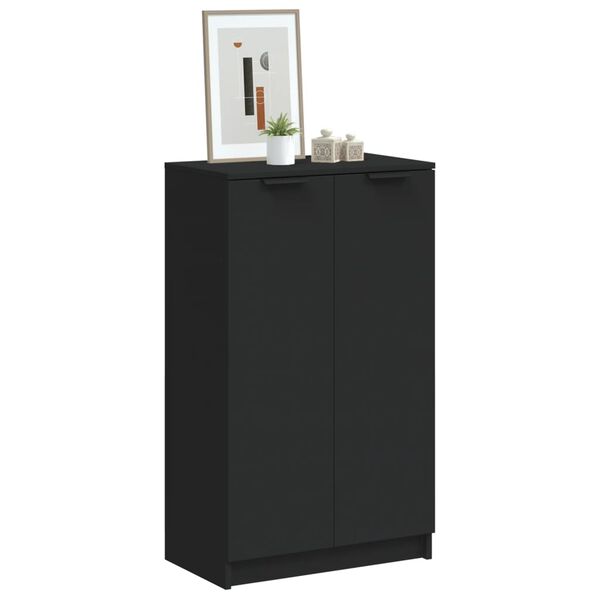 vidaXL Armoire &agrave; chaussures noir 59x35x100 cm bois d'ing&eacute;nierie