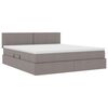 vidaXL Lit avec rangement et LED Taupe 180 x 200 cm Polyester