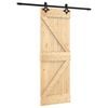 vidaXL Porte coulissante Naturel et noir 70 x 210 cm