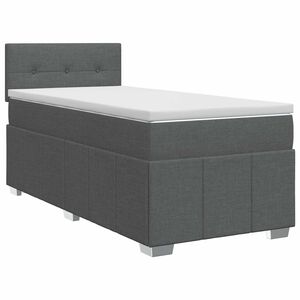 vidaXL Lit boxspring avec matelas Gris fonc&eacute; 90 x 190 cm Tissu