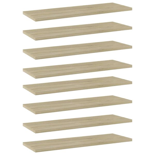 vidaXL Panneau de biblioth&egrave;que 8pcs Ch&ecirc;ne sonoma 60x20x1,5cm Agglom&eacute;r&eacute;