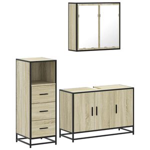 vidaXL Ensemble de meubles de salle de bain 3 pcs ch&ecirc;ne sonoma