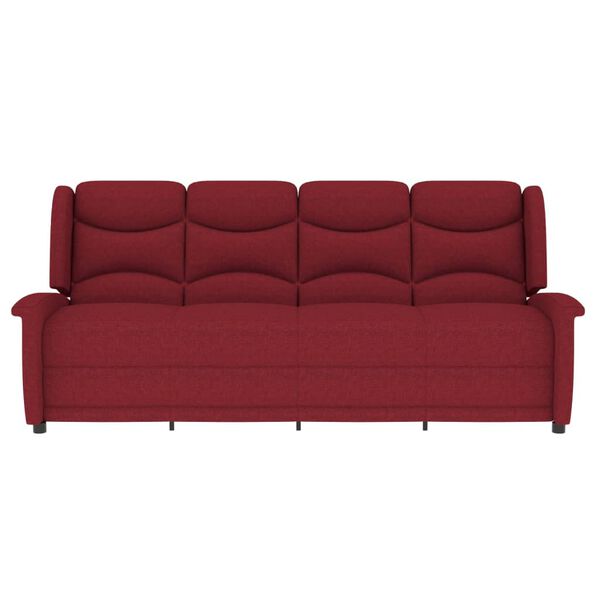 vidaXL Fauteuil de massage inclinable à 4 places rouge bordeaux tissu