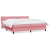 vidaXL Sommier à lattes de lit avec matelas rose 200x220 cm velours