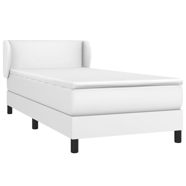 vidaXL Sommier &agrave; lattes de lit avec matelas Blanc 80x200 cm Similicuir
