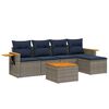 vidaXL Salon de jardin 6 pcs avec coussins gris r&eacute;sine tress&eacute;e