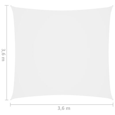 vidaXL Voile de parasol Tissu Oxford carré 3,6x3,6 m Blanc