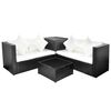 vidaXL Salon de jardin 4 pcs avec coussins R&eacute;sine tress&eacute;e Noir
