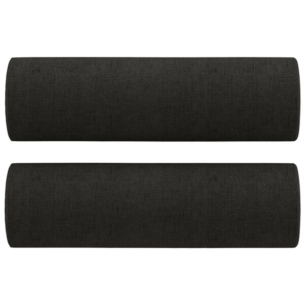 vidaXL Coussins décoratifs lot de 2 Noir Ø15x50 cm Tissu