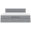 vidaXL Lit ottoman avec matelas et LED Gris clair 180x200 cm tissu