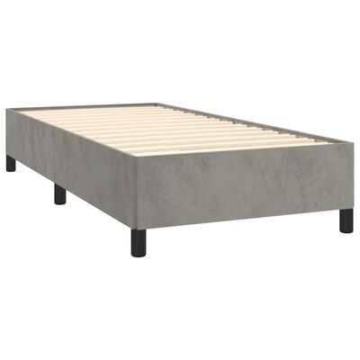 vidaXL Sommier à lattes de lit et matelas Gris clair 90x200 cm Velours