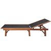 vidaXL Chaises longues lot de 2 et table Bois d'acacia et textil&egrave;ne