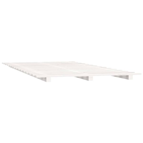vidaXL Cadre de lit sans matelas blanc 140x190 cm bois de pin massif
