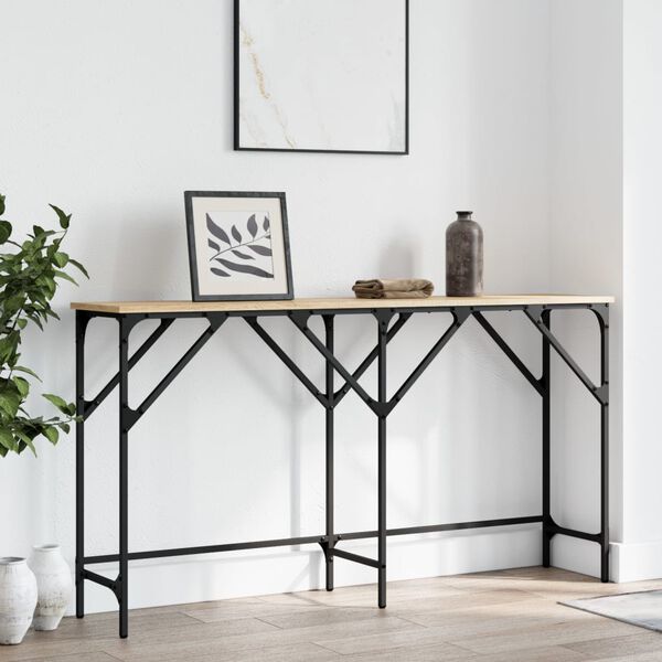 vidaXL Table console ch&ecirc;ne sonoma 140x29x75 cm bois d'ing&eacute;nierie