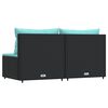vidaXL Canap&eacute;s centraux de jardin et coussins 2pcs Noir R&eacute;sine tress&eacute;e