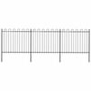 vidaXL Cl&ocirc;ture de jardin avec arceau en acier 504 x 150 cm Noir