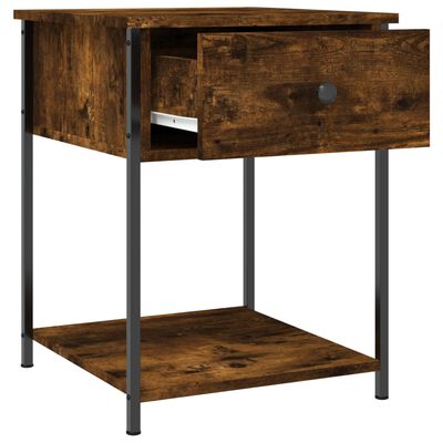 vidaXL Table de chevet chêne fumé 44x45x58 cm bois d'ingénierie