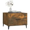 vidaXL Table basse avec pieds en m&eacute;tal Ch&ecirc;ne fum&eacute; 50x50x40 cm