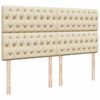 vidaXL Sommier &agrave; lattes de lit avec matelas Cr&egrave;me 180x200 cm Tissu