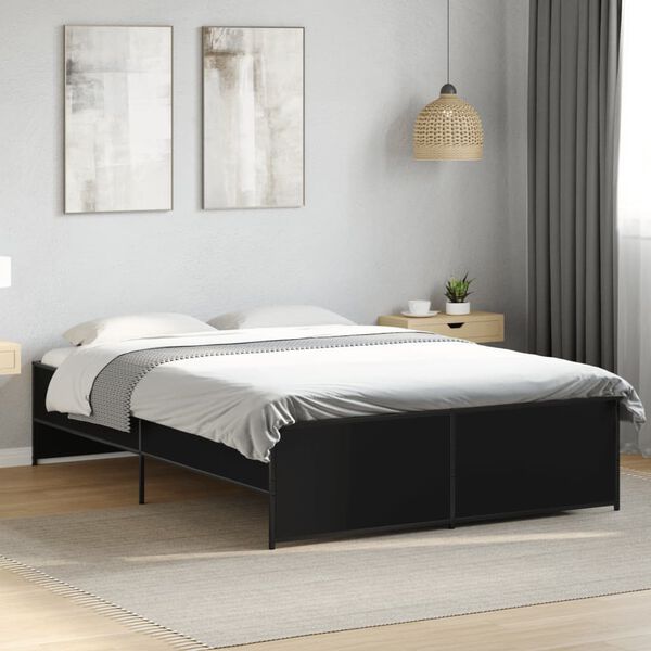 vidaXL Cadre de lit sans matelas noir 140x190 cm