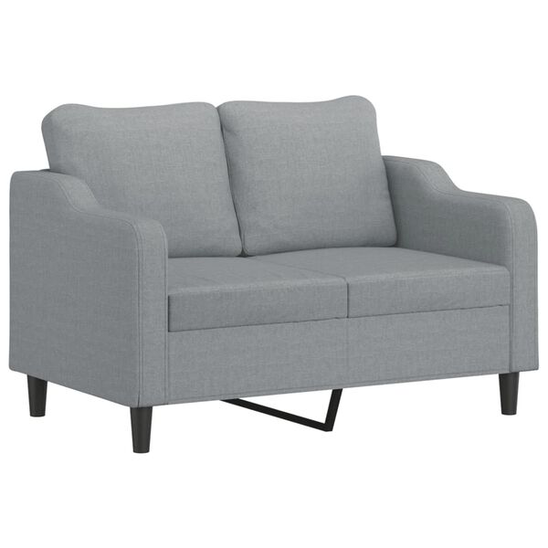 vidaXL Ensemble de canap&eacute;s 3 pcs coussins gris clair tissu