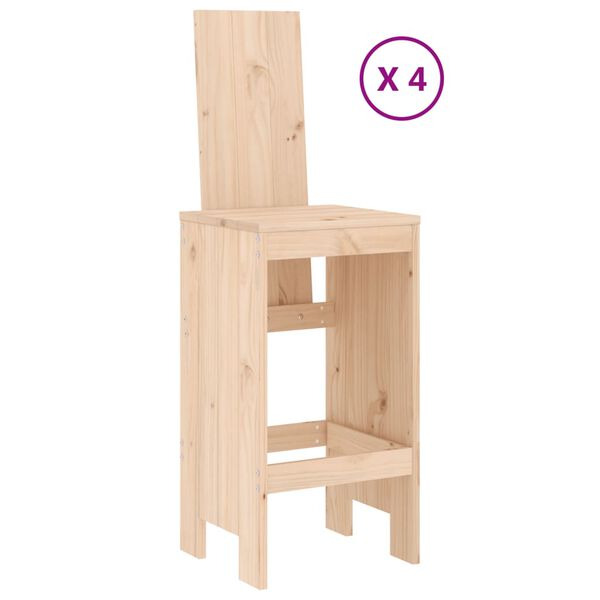 vidaXL Ensemble de bar de jardin 5 pcs bois de pin massif