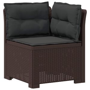 vidaXL Canap&eacute; de jardin 1 place avec coussins look rotin PP Marron