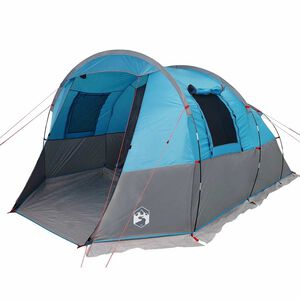 vidaXL Tente de camping tunnel 4 personnes bleu imperm&eacute;able