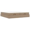 vidaXL Cadre de lit avec matelas avec matelas 2 pcs Tan PVC