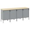 vidaXL Placard de travail 4 pcs Noir et gris 200 x 55 x 85 cm