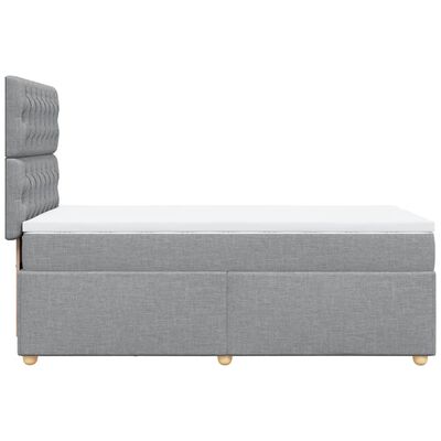 vidaXL Sommier à lattes de lit avec matelas Gris clair 90x200 cm Tissu