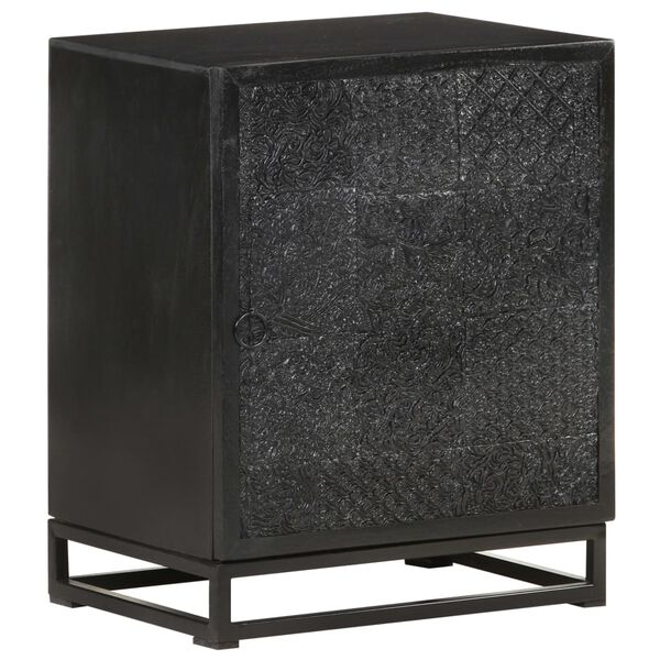 vidaXL Table de chevet Noir 40x30x50 cm Bois d'acacia et de manguier