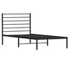 vidaXL Cadre de lit m&eacute;tal sans matelas avec t&ecirc;te de lit noir 90x190 cm
