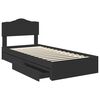 vidaXL Lit de Rangement avec tiroir Noir 90 x 190 cm Bois d'ing&eacute;nierie