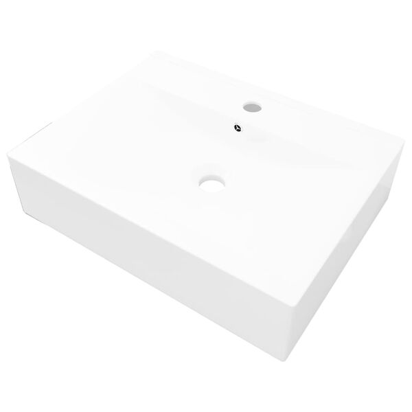 Vasque &agrave; poser en c&eacute;ramique Rectangulaire Blanche 60 x 46 cm
