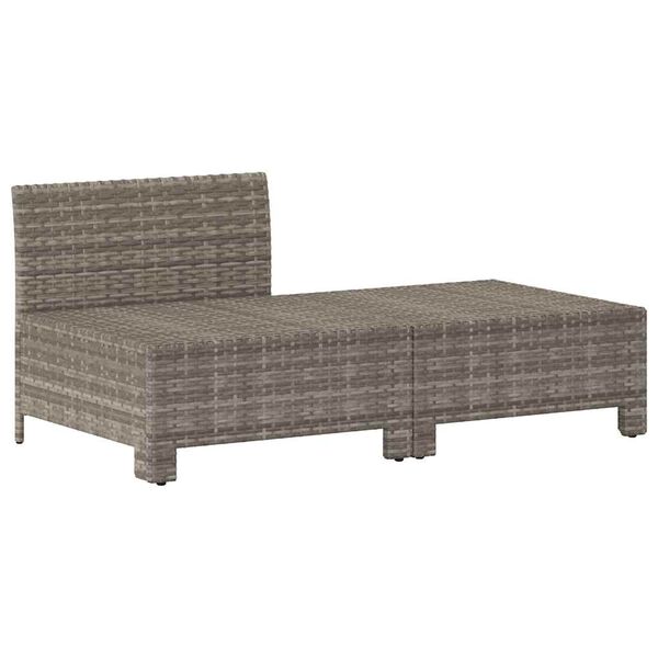 vidaXL Salon de jardin 2 pi&egrave;ces avec coussins en polyrotin gris