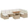 vidaXL Ensemble de canap&eacute; de jardin 9 pc Beige polyrotin