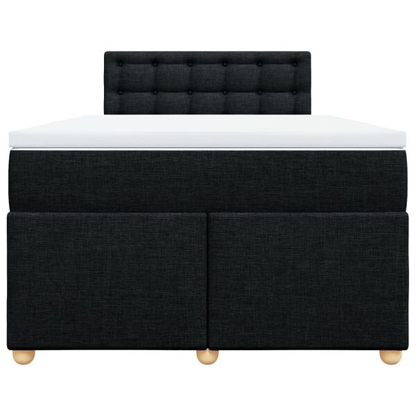 vidaXL Sommier &agrave; lattes de lit avec matelas noir 120x190 cm tissu