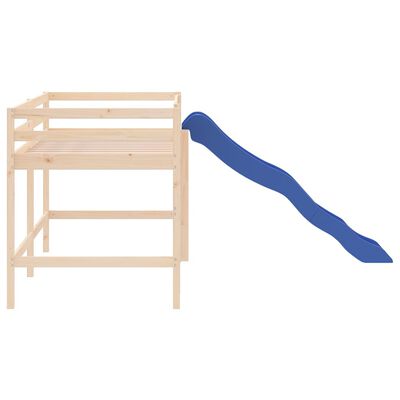 vidaXL Lit mezzanine d'enfants sans matelas avec toboggan 90x200 cm