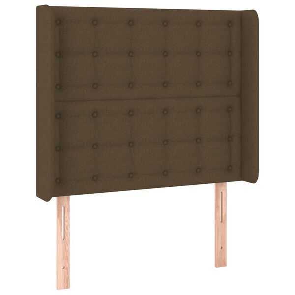 vidaXL T&ecirc;te de lit &agrave; LED Marron fonc&eacute; 103x16x118/128 cm Tissu