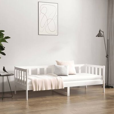 vidaXL Lit de jour Blanc 90x190 cm Bois de pin massif