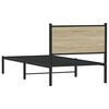 vidaXL Cadre de lit en m&eacute;tal sans matelas ch&ecirc;ne sonoma 80x200 cm