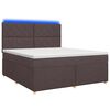 vidaXL Lit boxspring avec matelas Marron fonc&eacute; 180 x 200 cm Tissu