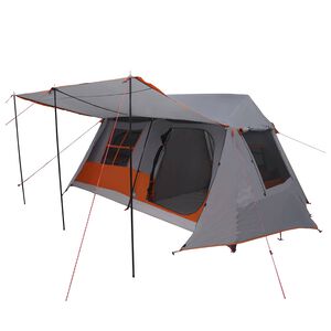 vidaXL Tente tunnel Gris et orange 400 x 278 x 182 cm