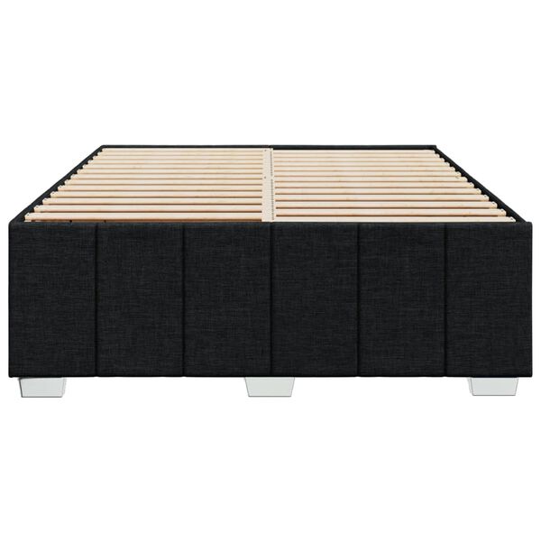 vidaXL Cadre de lit sans matelas noir 140x190 cm tissu