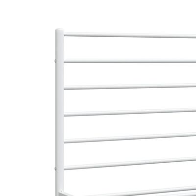 vidaXL Cadre de lit métal sans matelas et pied de lit blanc 135x190 cm